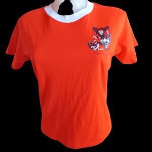 True Vintage Women's T-shirt XS Single Stitch Tiger Cubs Orange Ringer Oneita